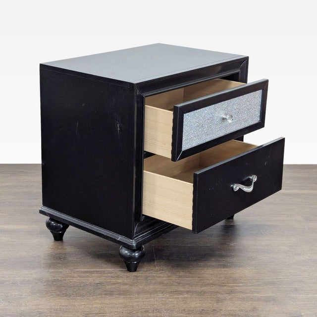 Traditional Coaster Barzini Two Drawer Nightstand With Metallic Acrylic Front For Sale - Image 3 of 10
