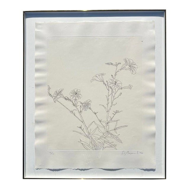 Ed Baynard (American, 1940–2016) Floral, Flowers Etching Framed For Sale