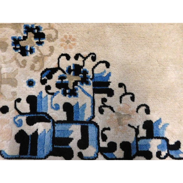 Beige Vintage Hand Knotted Wool Pile Chinese Rug. 8'4"x 5'6" For Sale - Image 8 of 12