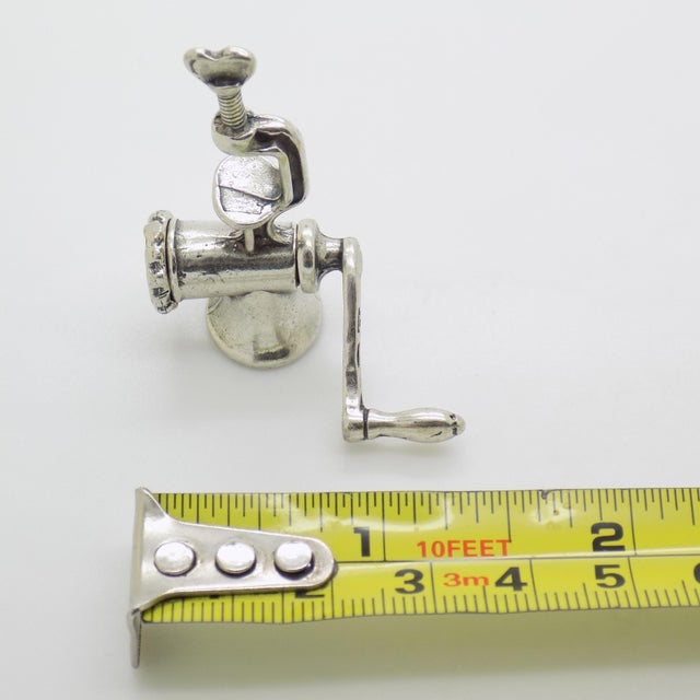 Vintage Italian Handmade Silver Tomato Milling Machine for Tables Dollhouse Miniature For Sale - Image 9 of 9