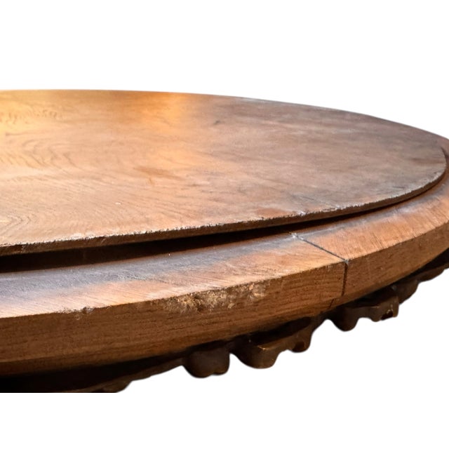 1920s French Art Deco Oval Oak Mirror With Brass Appliqué For Sale - Image 11 of 13