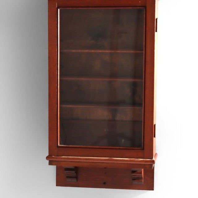 Brown Walnut Hanging Curio Cabinet 20thC For Sale - Image 8 of 12