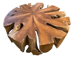 Andrianna Shamaris Organic Teak Wood Round Coffee Table