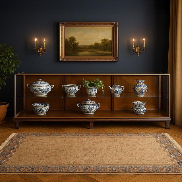 This magnificent shop window by Haskins — Makers of Shop Equipment, London — illustrates all the refinement of English...