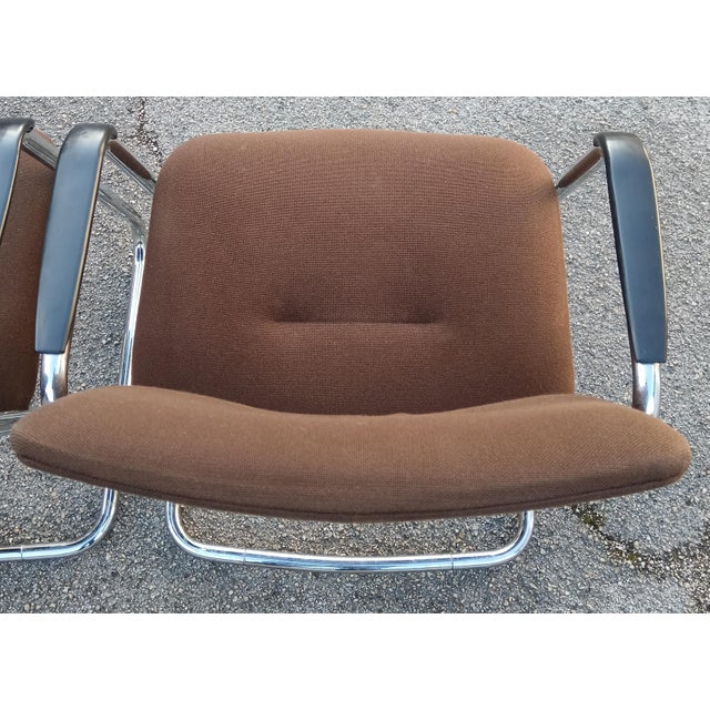 Brown Set of Steelcase Office Chairs from Strafor, France, 1980s For Sale - Image 8 of 11