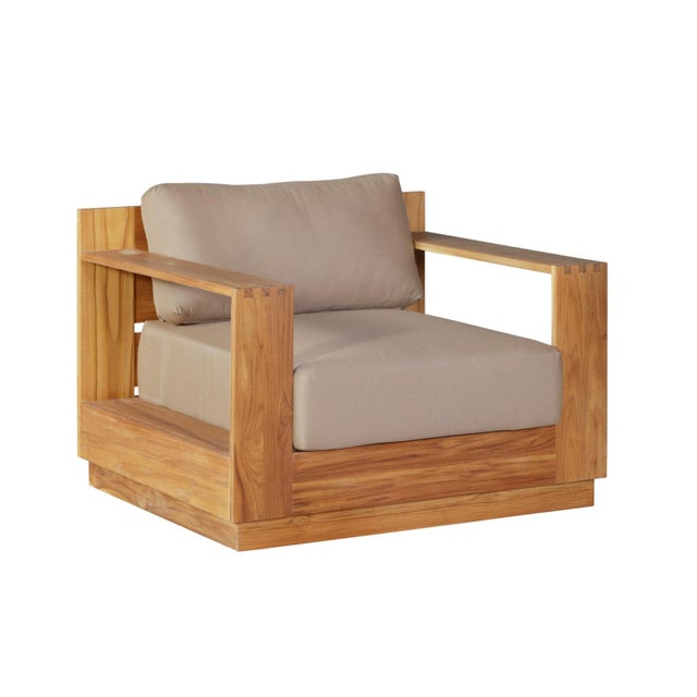 Imperial Grove Outdoor Solid Teak Wood Armchair For Sale - Image 14 of 14