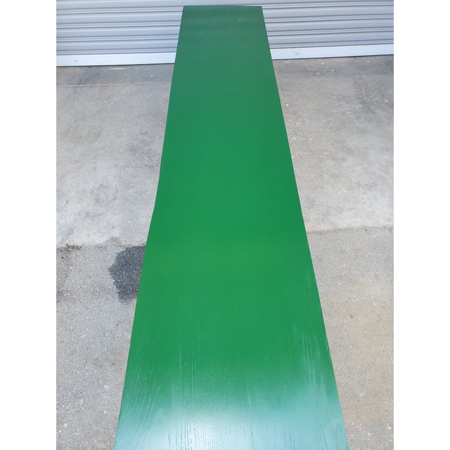 Wood Vintage Solid Oak Bench For Sale - Image 7 of 10