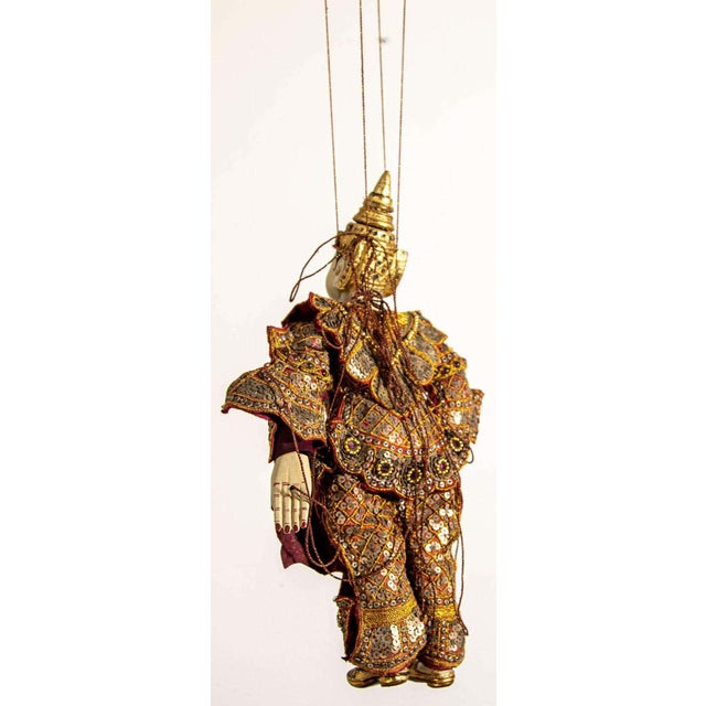 1950s Asian Handcrafted Wood Burmese String Opera Marionette Wall Decor ...