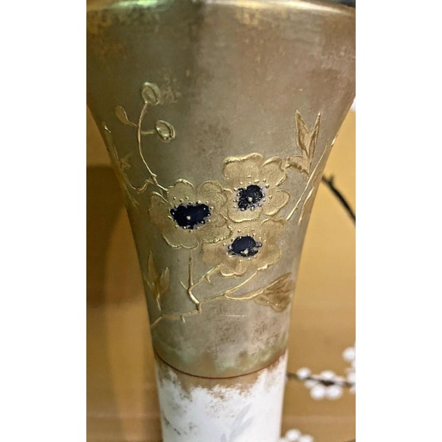 19th Century Gorgeous Antique Royal Bonn Large Floral & Gilt Moriage Art Nouveau Vase For Sale - Image 5 of 6
