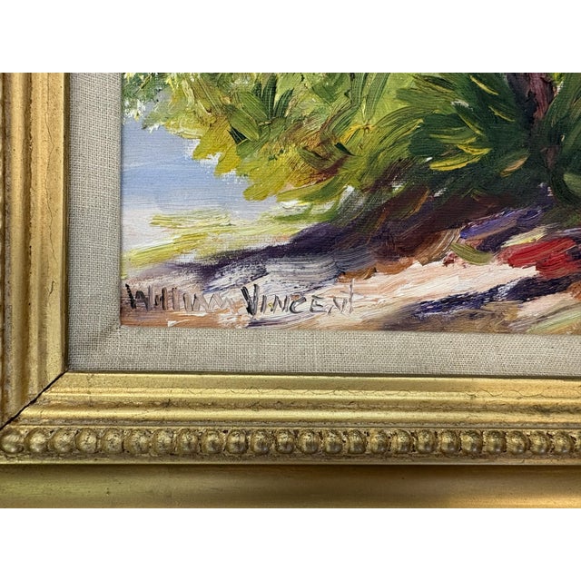 Wood Original Signed & Framed Oil Painting on Russian Linen Titled 'Tropical Breeze' by William Vincent (American 1939-2004) For Sale - Image 7 of 17