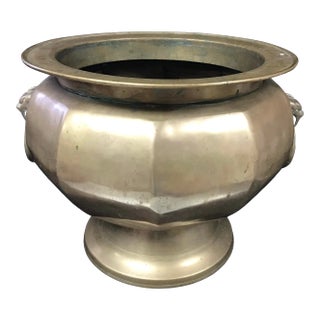 Very Old Heavy Bronze Planter For Sale