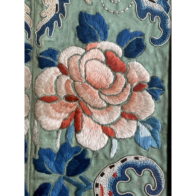 Pair of Framed Fine Chinese Antique Embroidery Panels with Forbidden Knots For Sale - Image 15 of 18