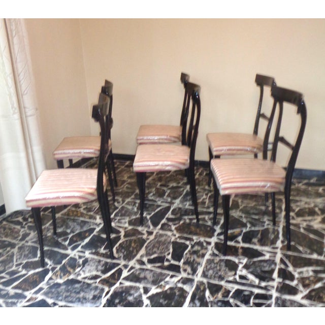 Table and Chairs in the style of Paolo Buffa, 1950s, Set of 7 For Sale - Image 9 of 11