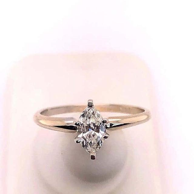 14 Karat White Gold Diamond Engagement Ring For Sale - Image 9 of 9