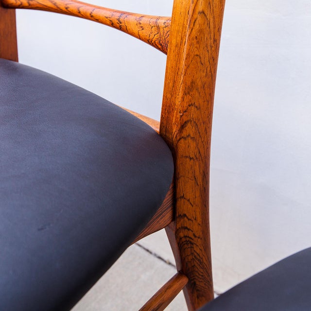 1960s Rare Danish Modern "Lis" Dining Chairs in Rosewood & Leather by Niels Koefoed For Sale - Image 13 of 18