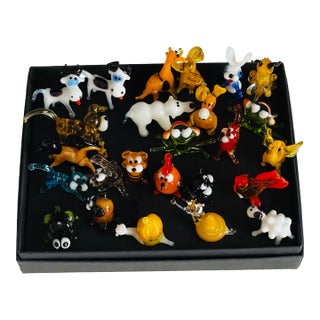 1970s 25 Miniature Blown Glass Animalia Figurines For Sale