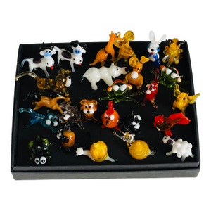 1970s 25 Miniature Blown Glass Animalia Figurines