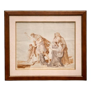 Follower of Jacques-Louis David, Neoclassical, Red Chalk, French Paper For Sale