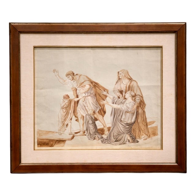 Follower of Jacques-Louis David, Neoclassical, Red Chalk, French Paper For Sale