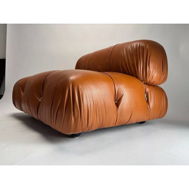 Brown Camaleonda Lounge Chairs in Cognac Leather by Mario Bellini for B&b Italia, 1973 For Sale - Image 8 of 14