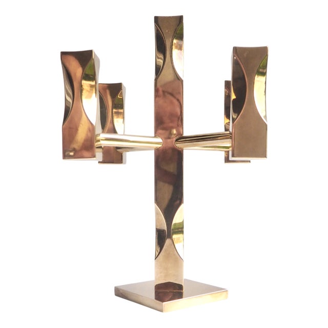 Brass Candlestick by Lars Akesson and Ulf Larsson, 1984 For Sale