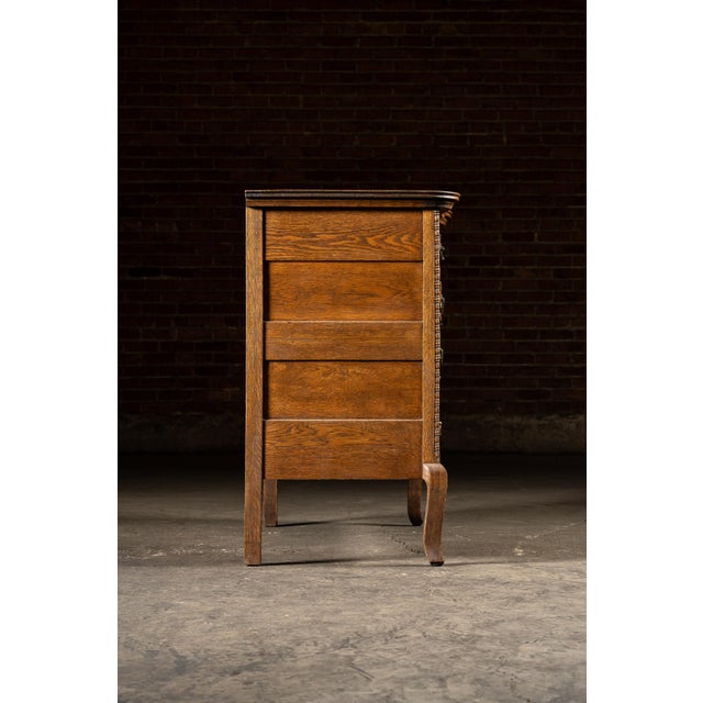 Early 20th Century Early 20th Century Carved Oak Bow Front Sideboard For Sale - Image 5 of 12