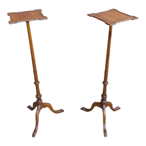 Pair of Beacon Hill Collection Mahogany Pedestal Plant Stands