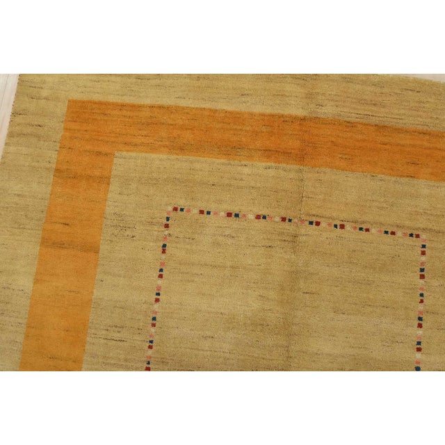 Gabbeh Rug 5’8” X 7’10” Beige Wool Contemporary Hand-Knotted Carpet For Sale In Philadelphia - Image 6 of 14