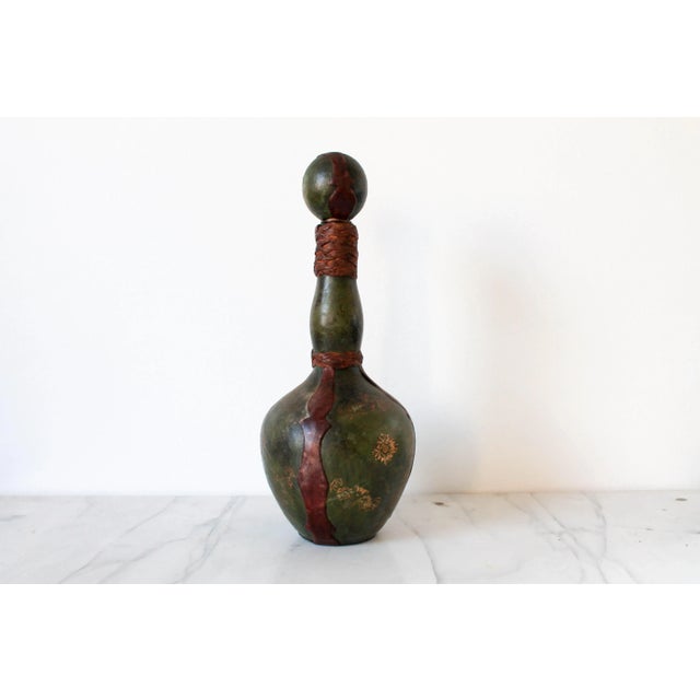 Mid-Century Modern Vintage Italian Leather Decanter For Sale - Image 3 of 11