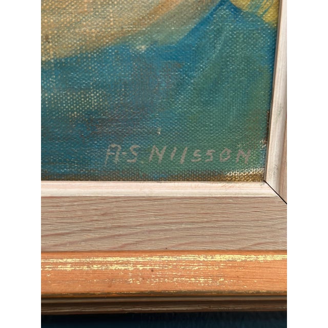 A‑S Nilsson, Portrait, 1950s, Oil Painting on Panel, Framed For Sale - Image 10 of 18