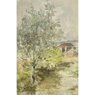 Landscape, Mid-20th Century, Watercolor on Paper For Sale