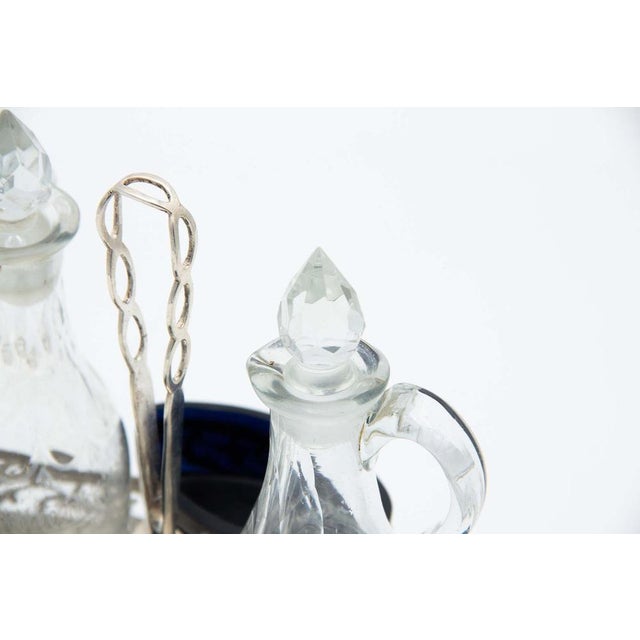 Cruet with Silver Structure, Set of 3, in Good conditions. Designed 1920 to 1949