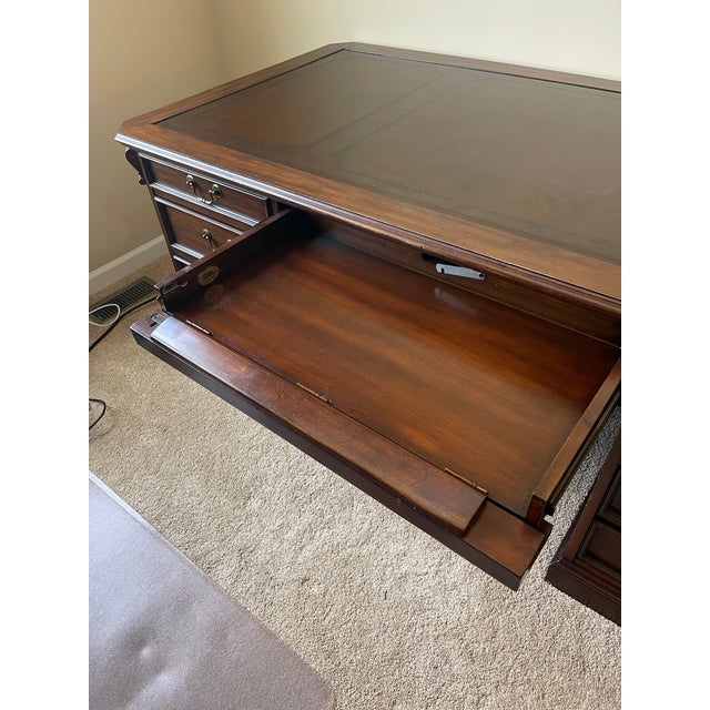 Wood Vintage Sligh Executive Desk For Sale - Image 7 of 11