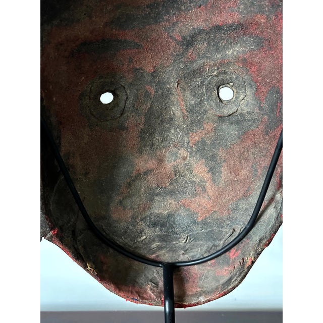 Tibetan Gilt Copper Alloy Mask on Display Stand For Sale - Image 16 of 18