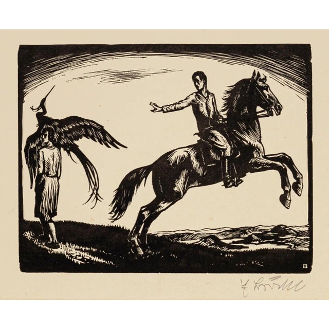 Antiquity, Woodcut Print, 1935 For Sale