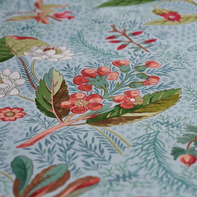 Schumacher Sample - Schumacher Blackwell Wallpaper in Sky For Sale - Image 4 of 6