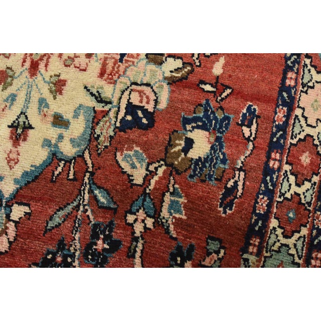 Malayer Runner 3’9” X 9’4” Red Wool Semi-Antique Traditional Hand-Knotted Rug For Sale - Image 11 of 15