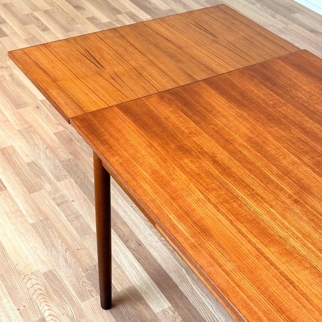 Teak Extendable Dining Table, Denmark, 1950s-1960s For Sale - Image 3 of 9