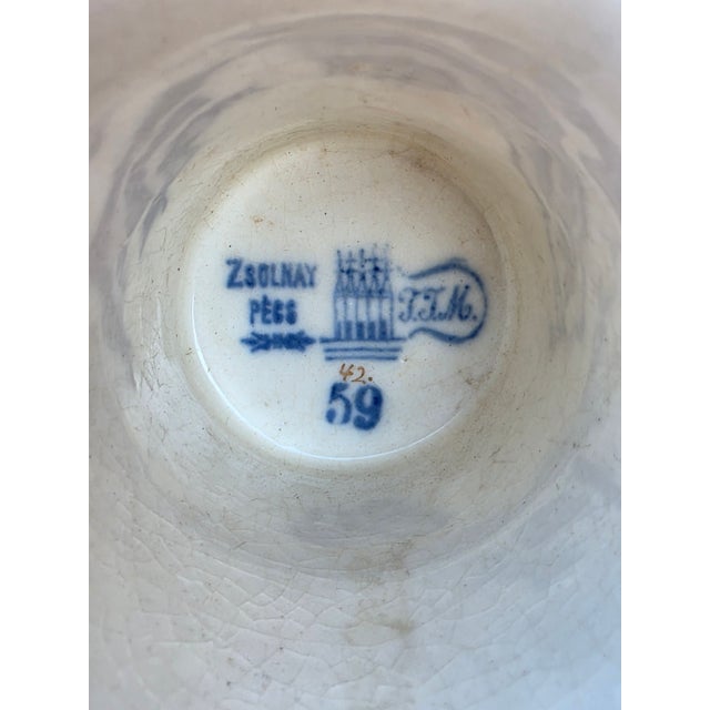Antique Collectible Zsolnay Pécs Hungary Art Pottery Floral Vase – 14” Tall For Sale - Image 9 of 10