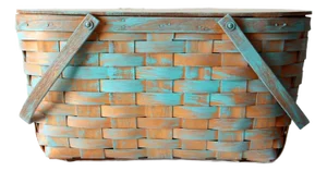 Vintage Splint Weave Picnic Basket