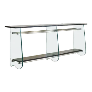 Bronze Saint Gobain Glass Console, France 1979