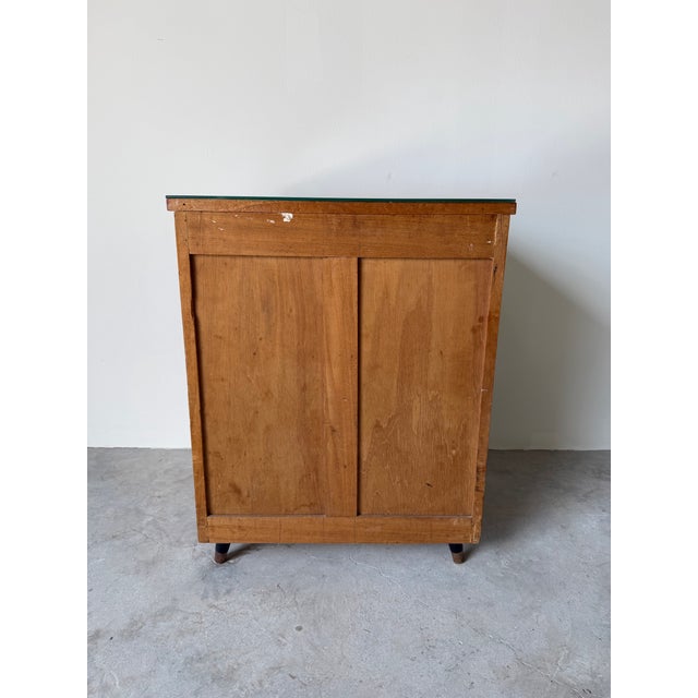 1960’s Mid-Century Modern Nightstand With Two Dovetailed Drawers and Glass Top For Sale - Image 12 of 12