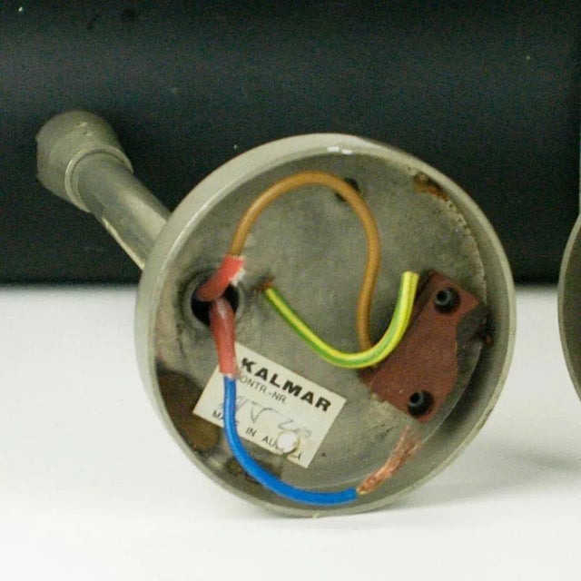 Black Mid-Century Austrian Zylinder Sconces by J. T. Kalmar Vienna, Set of 2 For Sale - Image 8 of 9