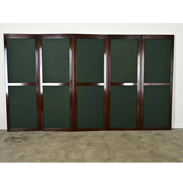 English 19th Century Mahogany and Fabric Folding Screen Room Partition For Sale - Image 4 of 12