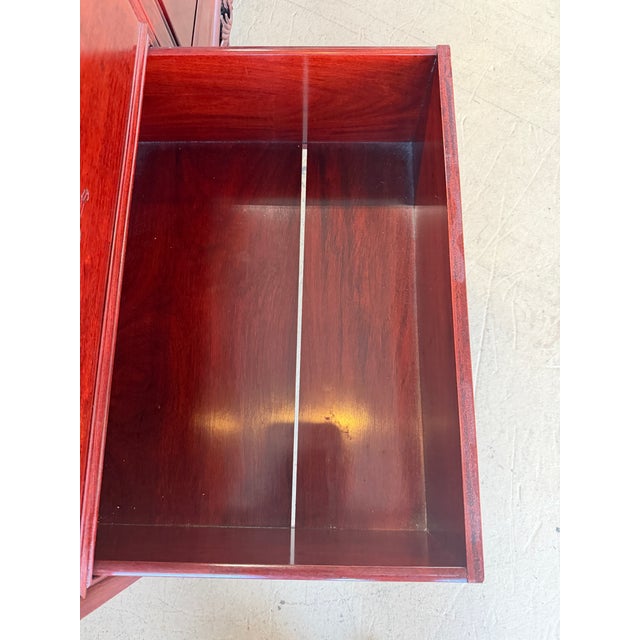 Vintage Chinese Carved Rosewood Dresser With Freestanding Floor Mirror – 2 Pieces For Sale - Image 18 of 18