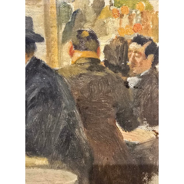 Black Lucien Laurent Gsell -19th Century French Café Interior Scene, Oil Painting For Sale - Image 8 of 10