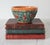 Vintage Italian pottery bowl featuring a textured "fat lava" style glaze and geometric patterns. Marked "Made in Italy" on...