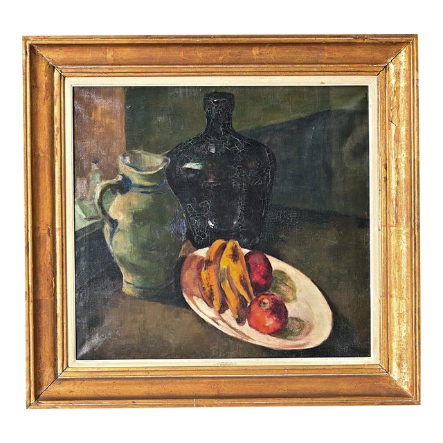 Belgian Early 20th Century Still Life in Gilt Frame For Sale