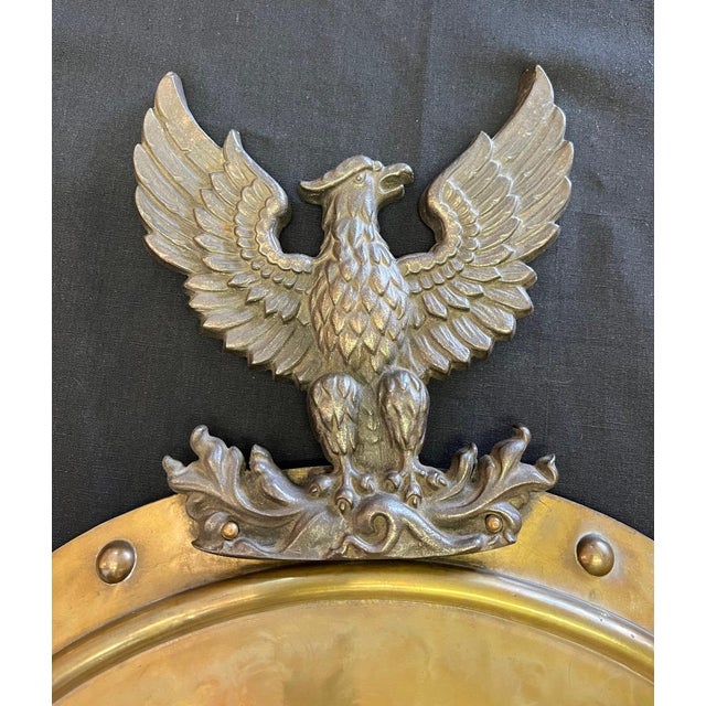 Campaign Brass and Bronze Sheild With Eagle For Sale - Image 3 of 7