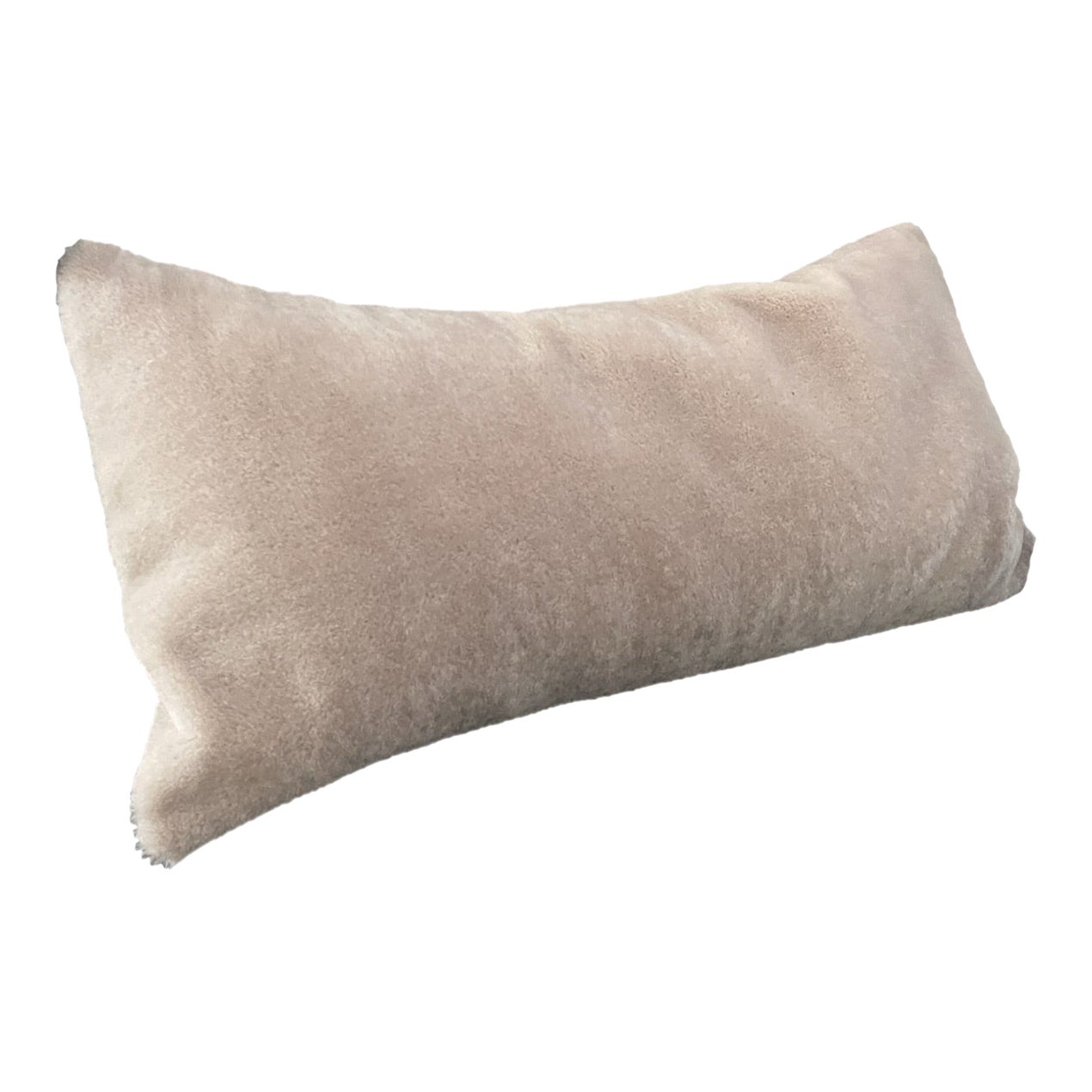 Contemporary Cream Mohair Lumbar Pillow Chairish